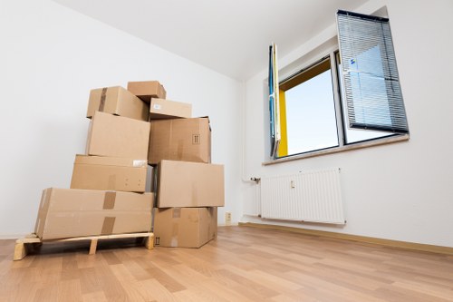 Packed student items ready for storage in Tottenhamgreen