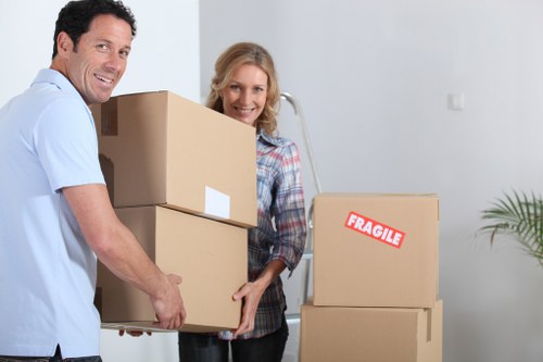 Packed moving boxes prepared for small removals in Tottenhamgreen